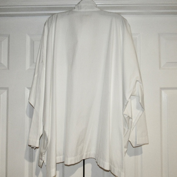 NWT eskandar White cotton button front Wide Long Classic SHIRT sz 2 - Picture 6 of 6